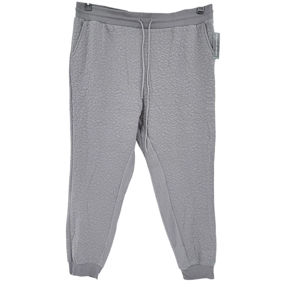 Tahari Sport Gray Quilted Popcorn Joggers Women's Plus Sz 3X Athleisure Soft NWT